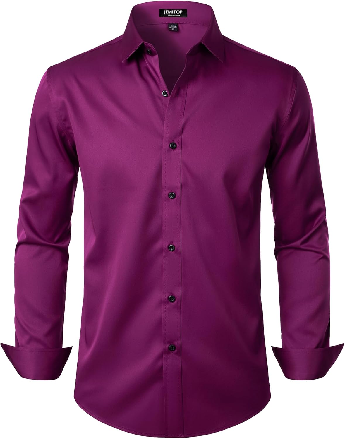 Stitch Boss: Men's Stretch Wrinkle Free Dress Shirts Formal Wedding Prom Long Sleeve Slim Fit Button Down Shirt
