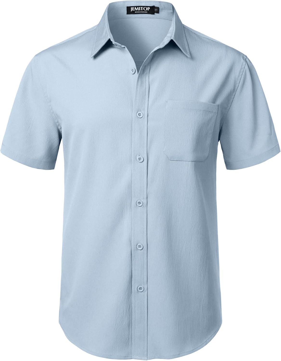 Stitch Boss: Men's Stretch Wrinkle Free Short Sleeve Texture Shirt Summer Lightweight Button Down Shirts for Beach Vacation