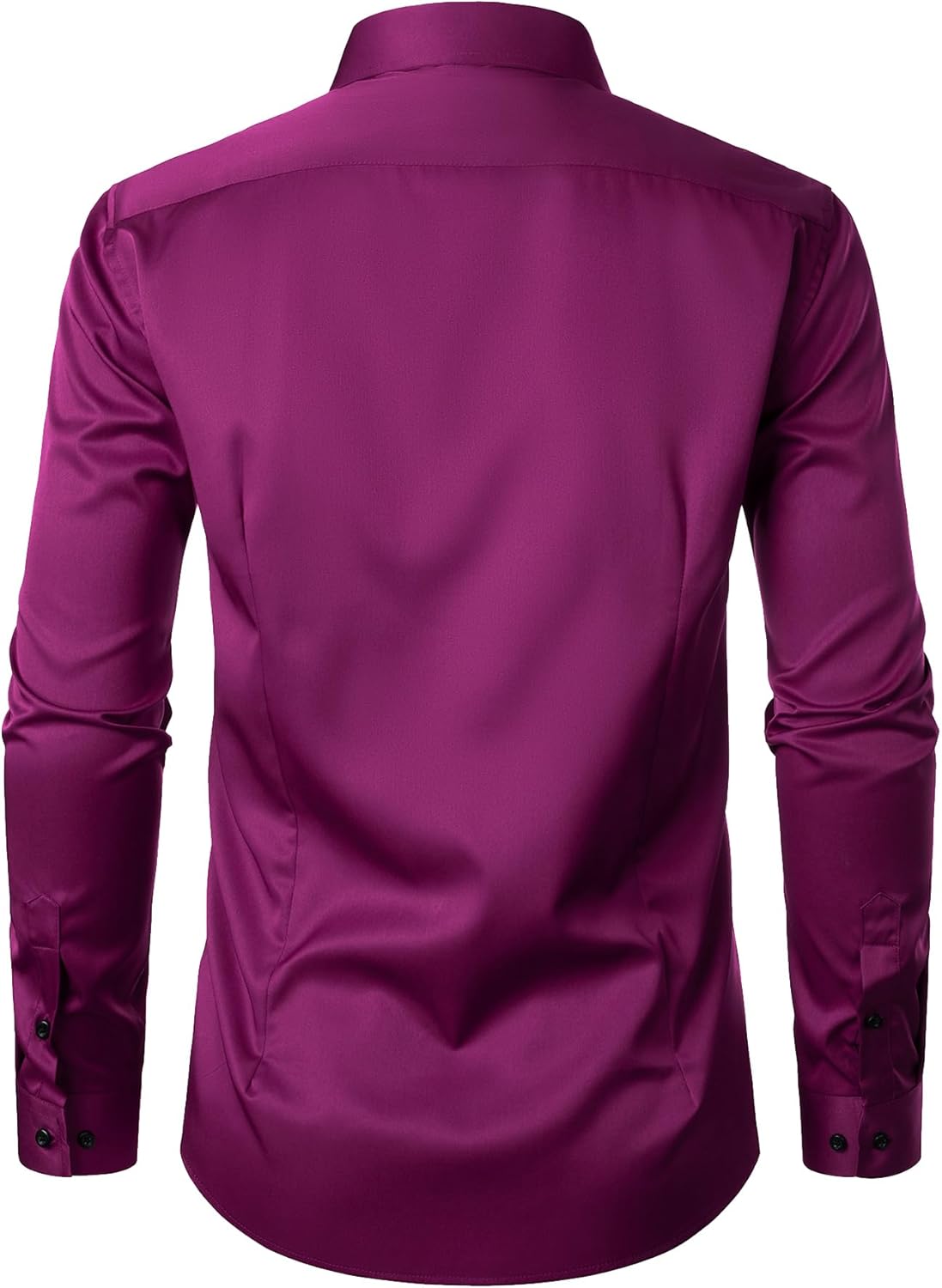 Stitch Boss: Men's Stretch Wrinkle Free Dress Shirts Formal Wedding Prom Long Sleeve Slim Fit Button Down Shirt