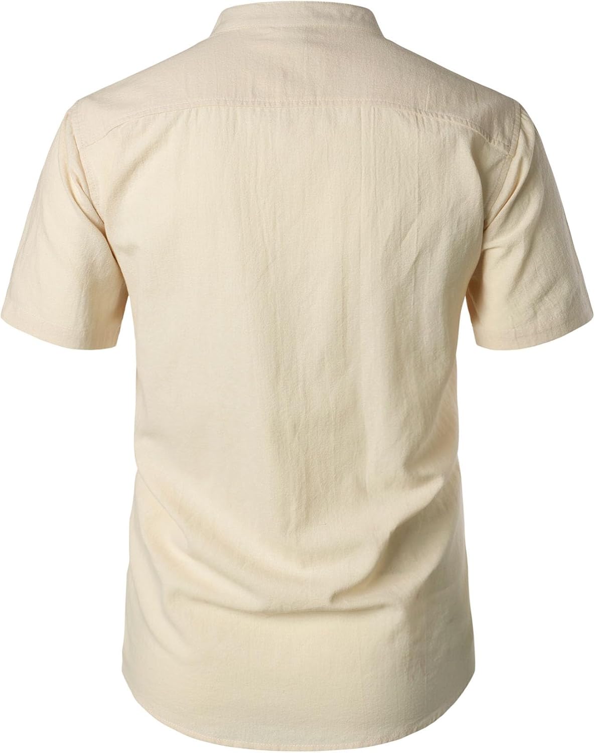 Stitch Boss: Men's Summer Lightweight Cotton Linen Shirts Casual Short Sleeve Breathable Banded Collar Henley for Beach Vacation