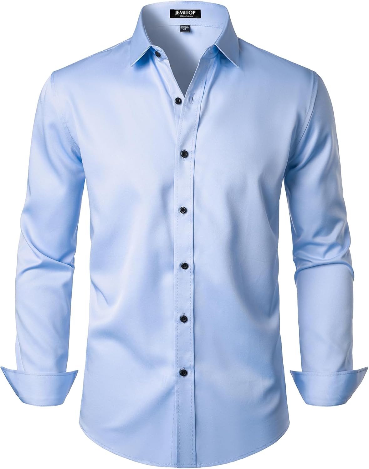 Stitch Boss: Men's Stretch Wrinkle Free Dress Shirts Formal Wedding Prom Long Sleeve Slim Fit Button Down Shirt