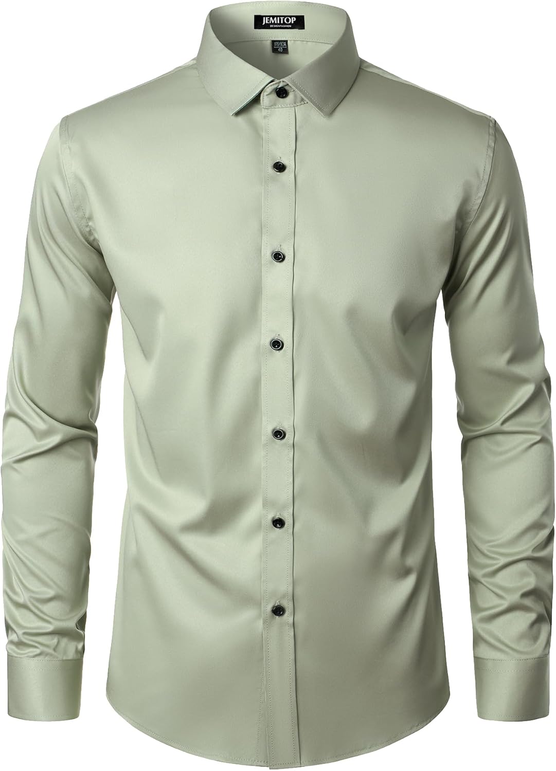 Stitch Boss: Men's Stretch Wrinkle Free Dress Shirts Formal Wedding Prom Long Sleeve Slim Fit Button Down Shirt