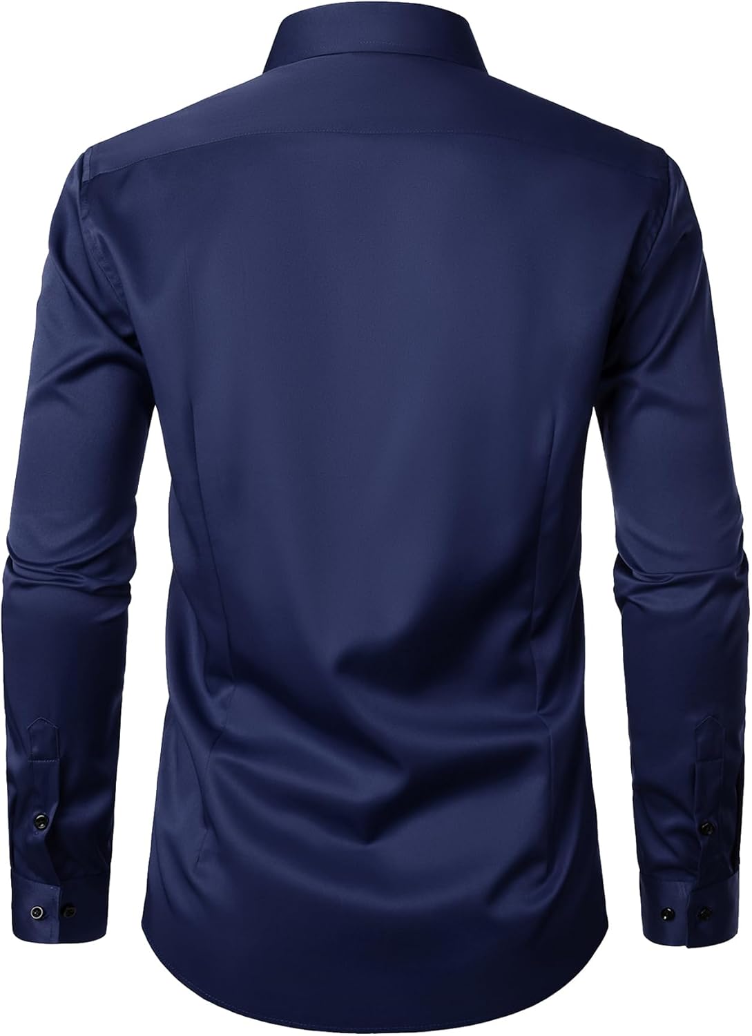 Stitch Boss: Men's Stretch Wrinkle Free Dress Shirts Formal Wedding Prom Long Sleeve Slim Fit Button Down Shirt