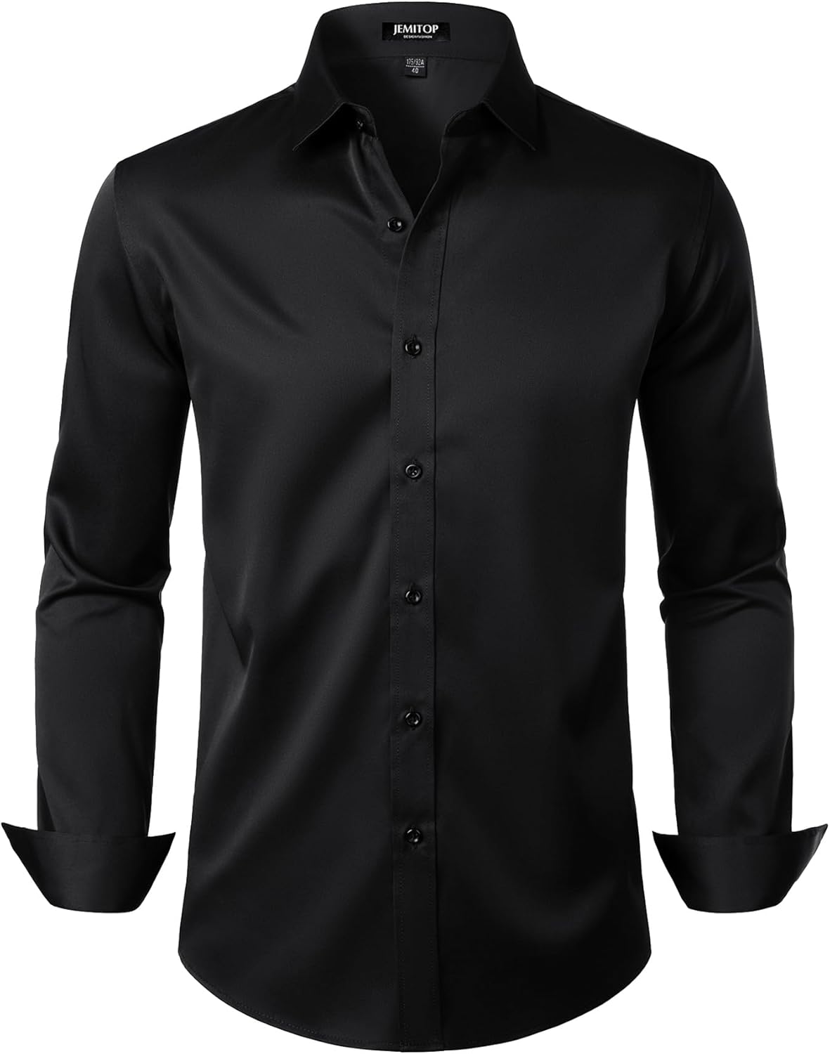 Stitch Boss: Men's Stretch Wrinkle Free Dress Shirts Formal Wedding Prom Long Sleeve Slim Fit Button Down Shirt