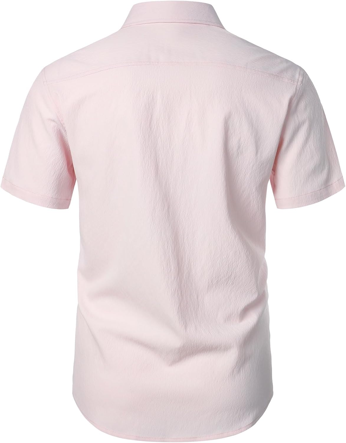 Stitch Boss: Men's Stretch Wrinkle Free Short Sleeve Texture Shirt Summer Lightweight Button Down Shirts for Beach Vacation