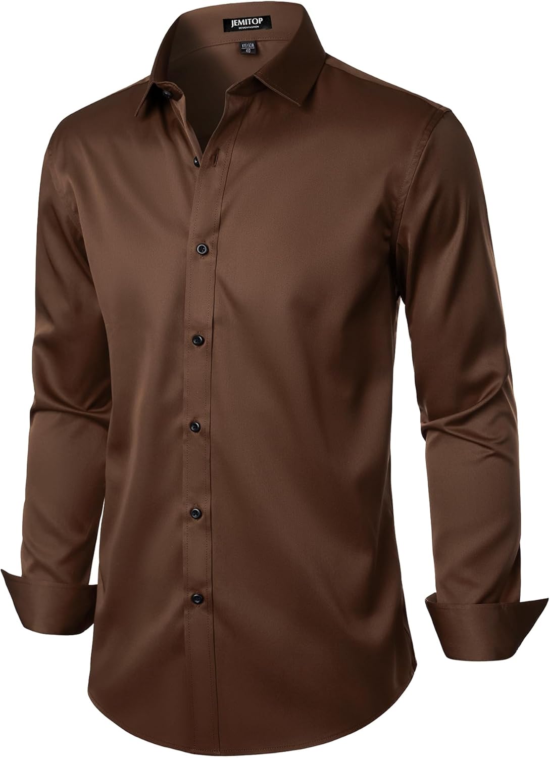 Stitch Boss: Men's Stretch Wrinkle Free Dress Shirts Formal Wedding Prom Long Sleeve Slim Fit Button Down Shirt
