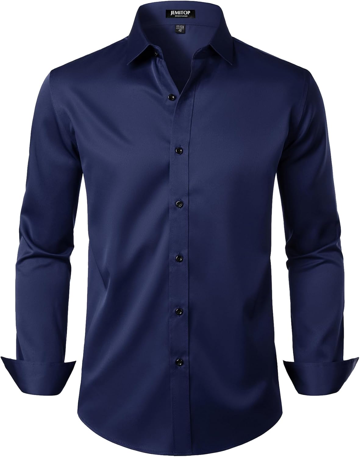 Stitch Boss: Men's Stretch Wrinkle Free Dress Shirts Formal Wedding Prom Long Sleeve Slim Fit Button Down Shirt