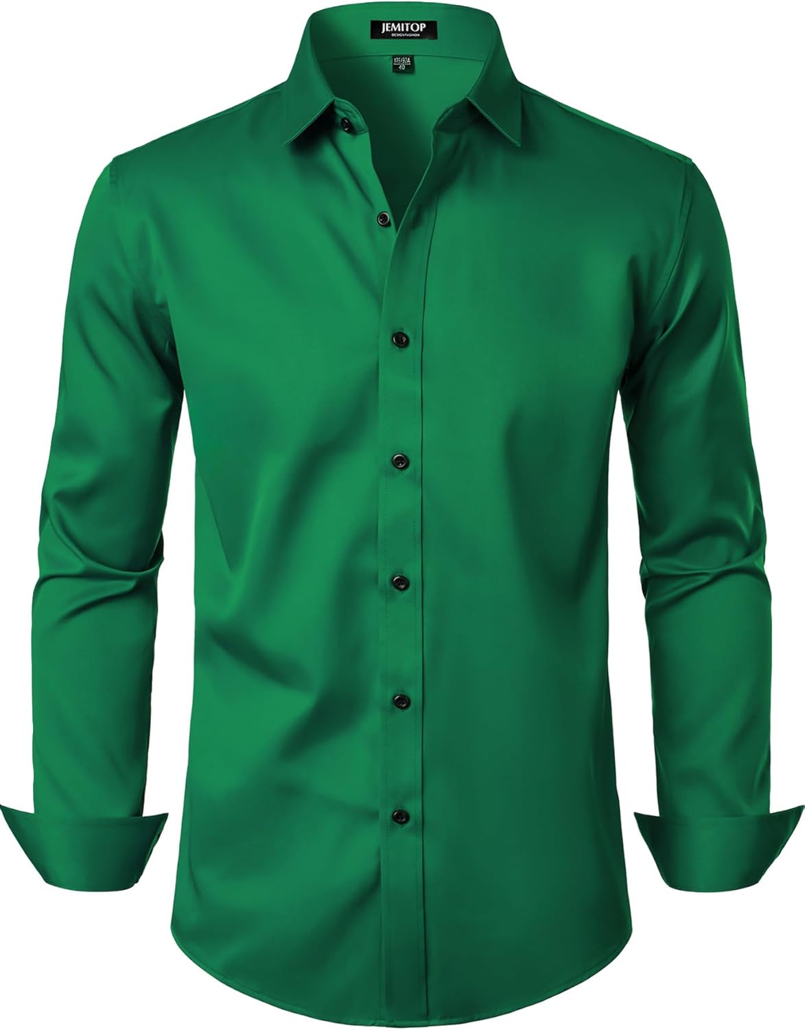 Stitch Boss: Men's Stretch Wrinkle Free Dress Shirts Formal Wedding Prom Long Sleeve Slim Fit Button Down Shirt