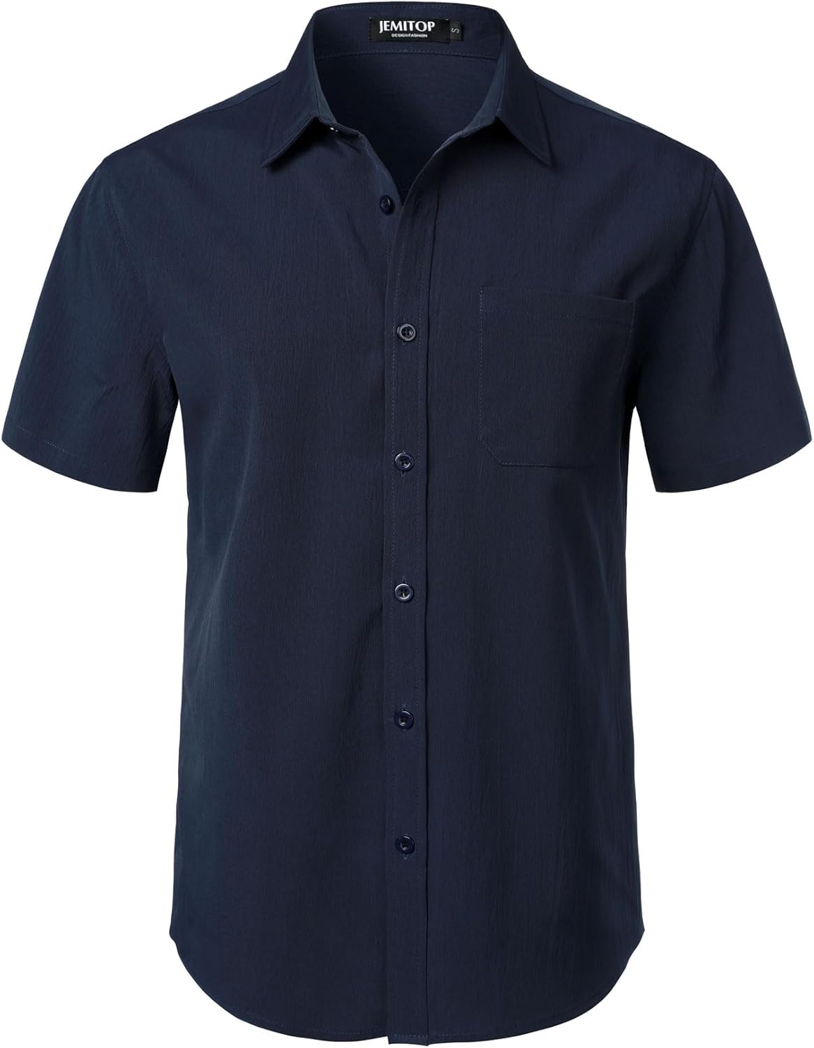 Stitch Boss: Men's Stretch Wrinkle Free Short Sleeve Texture Shirt Summer Lightweight Button Down Shirts for Beach Vacation