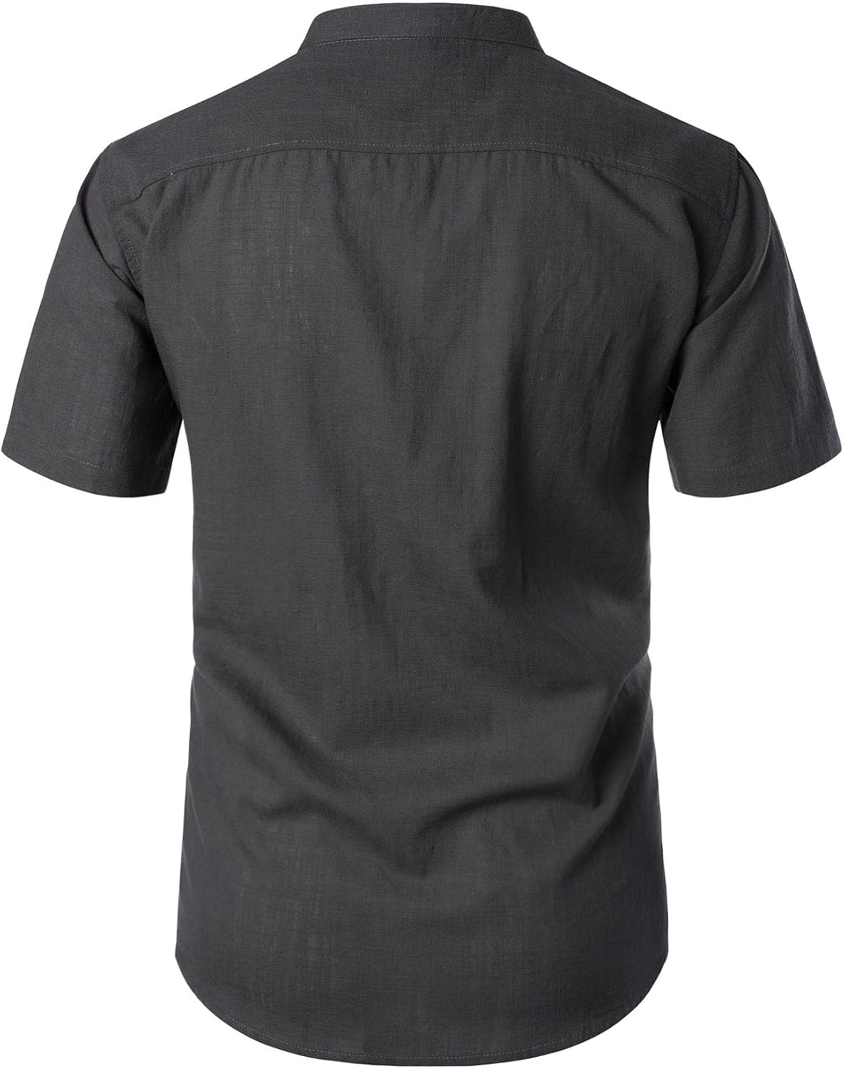 Stitch Boss: Men's Summer Lightweight Cotton Linen Shirts Casual Short Sleeve Breathable Banded Collar Henley for Beach Vacation