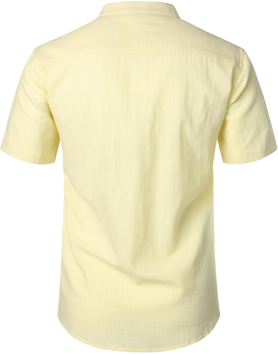 Stitch Boss: Men's Summer Lightweight Cotton Linen Shirts Casual Short Sleeve Breathable Banded Collar Henley for Beach Vacation