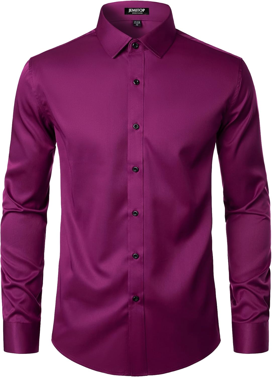 Stitch Boss: Men's Stretch Wrinkle Free Dress Shirts Formal Wedding Prom Long Sleeve Slim Fit Button Down Shirt