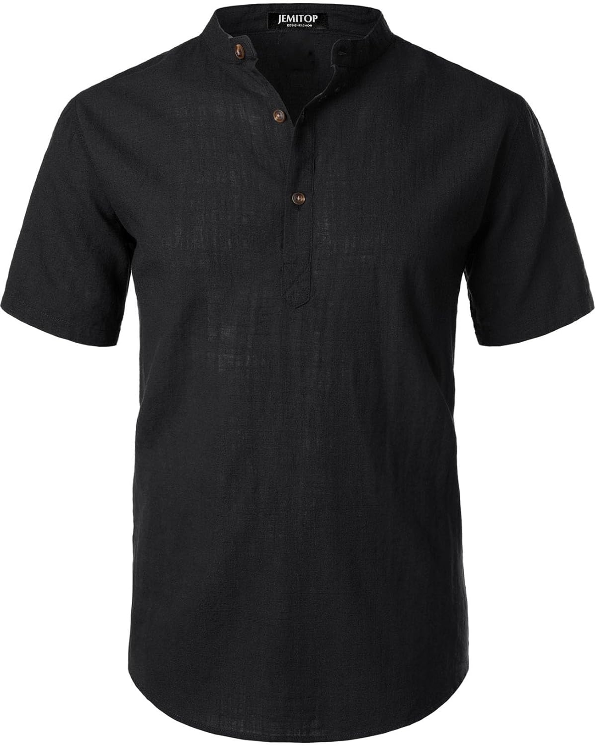 Stitch Boss: Men's Summer Lightweight Cotton Linen Shirts Casual Short Sleeve Breathable Banded Collar Henley for Beach Vacation