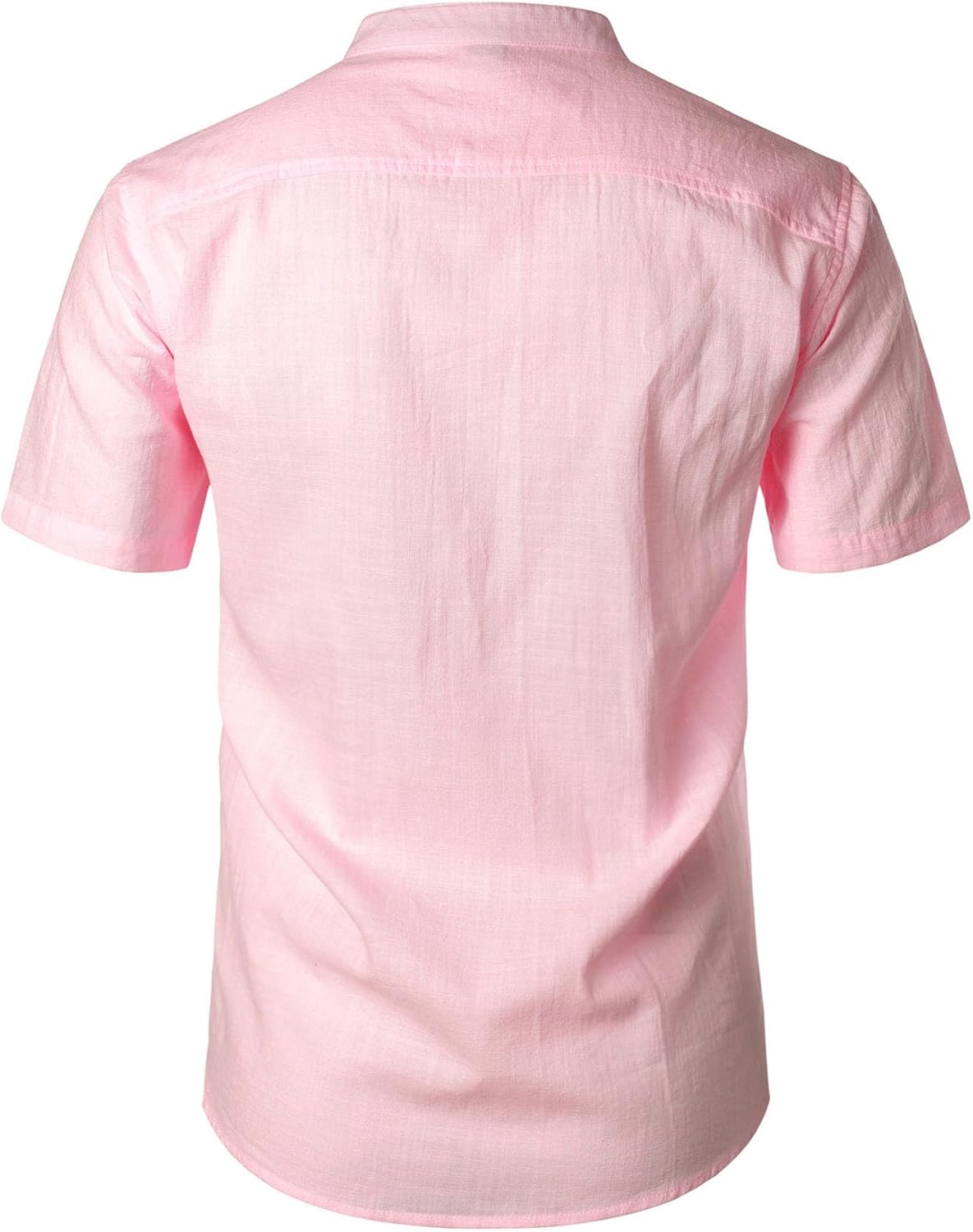 Stitch Boss: Men's Summer Lightweight Cotton Linen Shirts Casual Short Sleeve Breathable Banded Collar Henley for Beach Vacation