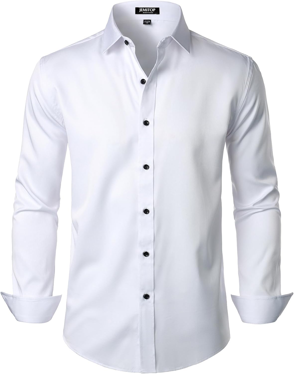 Stitch Boss: Men's Stretch Wrinkle Free Dress Shirts Formal Wedding Prom Long Sleeve Slim Fit Button Down Shirt