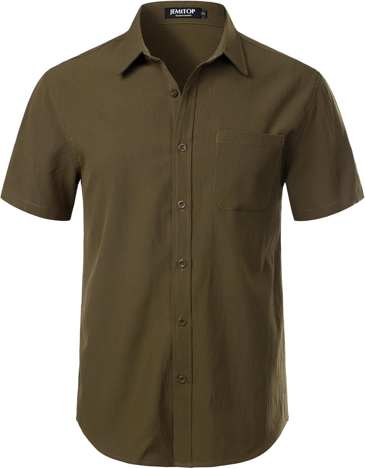 Stitch Boss: Men's Stretch Wrinkle Free Short Sleeve Texture Shirt Summer Lightweight Button Down Shirts for Beach Vacation