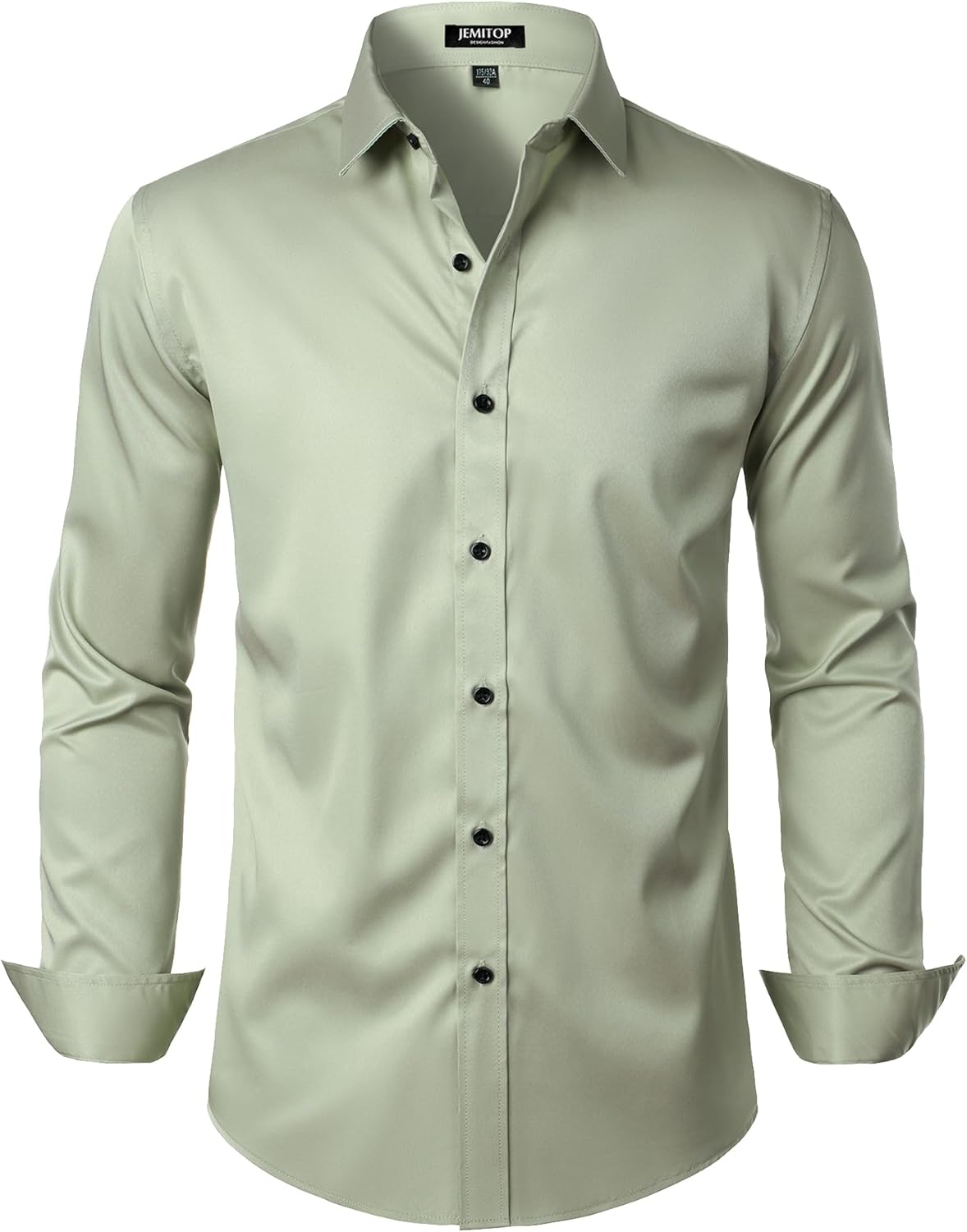 Stitch Boss: Men's Stretch Wrinkle Free Dress Shirts Formal Wedding Prom Long Sleeve Slim Fit Button Down Shirt