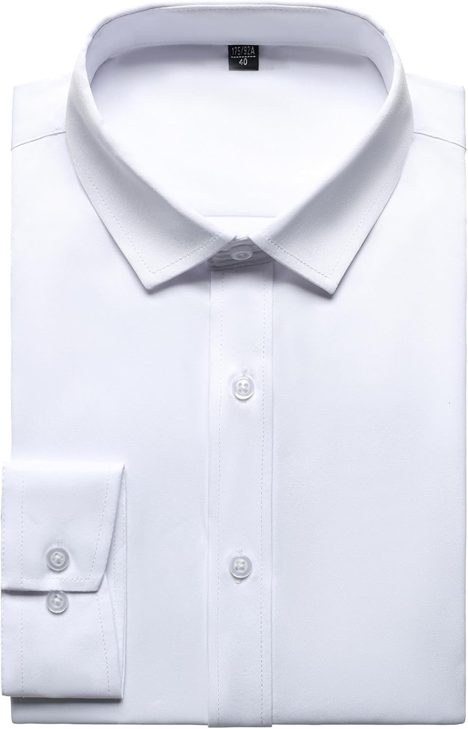 Stitch Boss: Men's Stretch Wrinkle Free Dress Shirts Formal Wedding Prom Long Sleeve Slim Fit Button Down Shirt