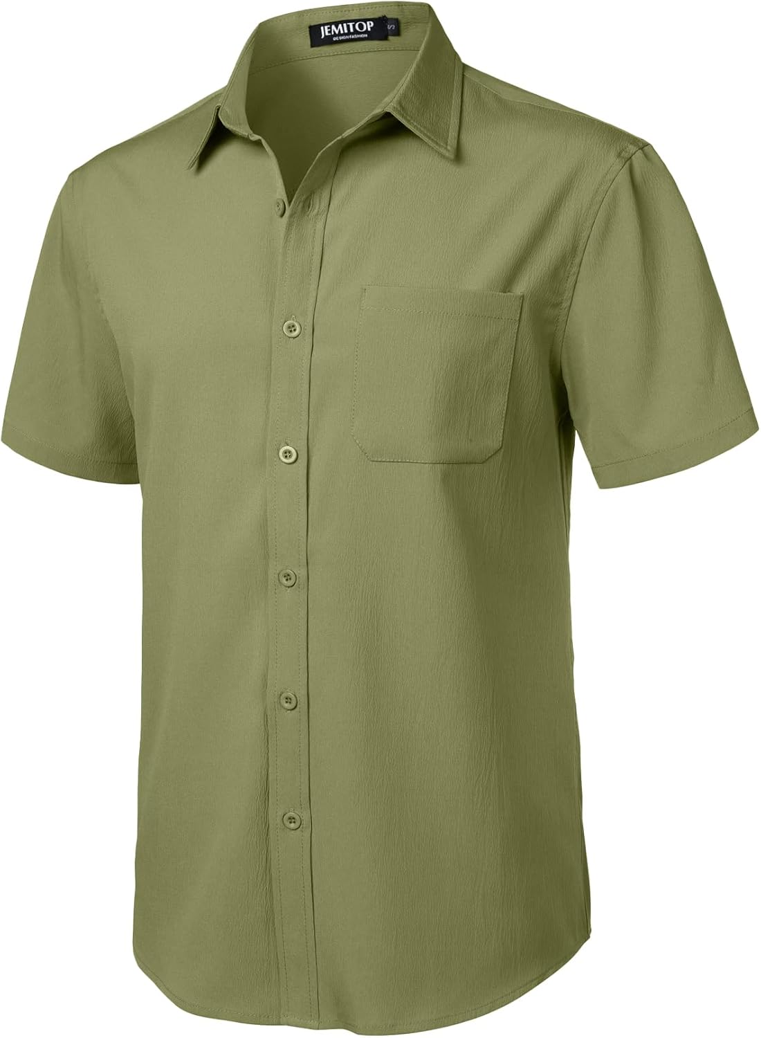 Stitch Boss: Men's Stretch Wrinkle Free Short Sleeve Texture Shirt Summer Lightweight Button Down Shirts for Beach Vacation