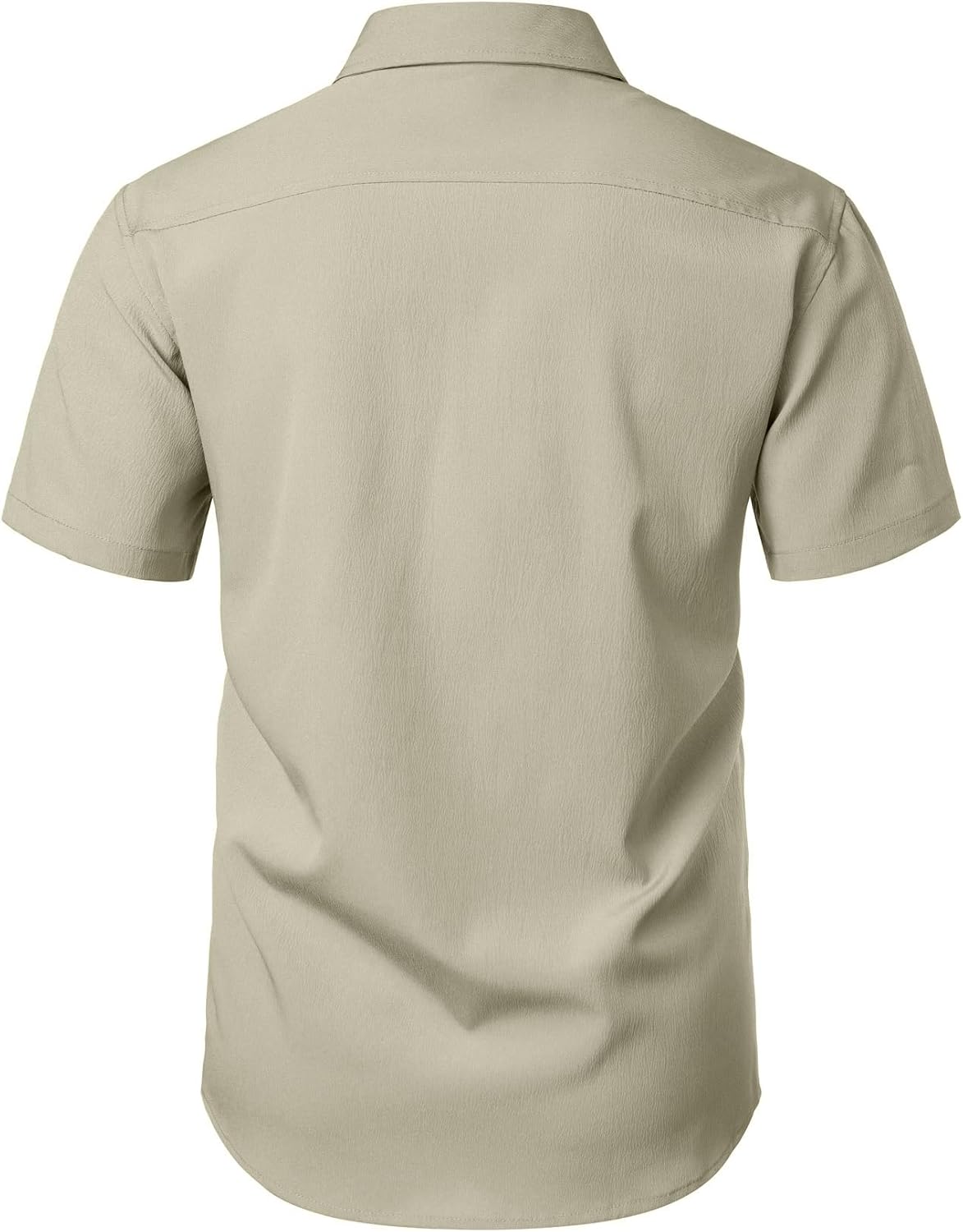 Stitch Boss: Men's Stretch Wrinkle Free Short Sleeve Texture Shirt Summer Lightweight Button Down Shirts for Beach Vacation