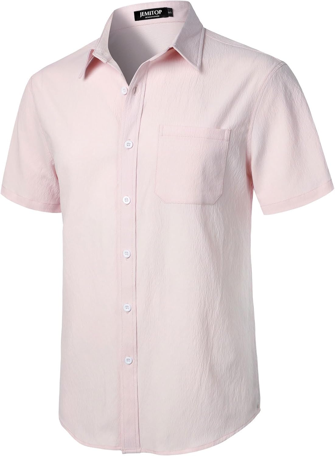 Stitch Boss: Men's Stretch Wrinkle Free Short Sleeve Texture Shirt Summer Lightweight Button Down Shirts for Beach Vacation