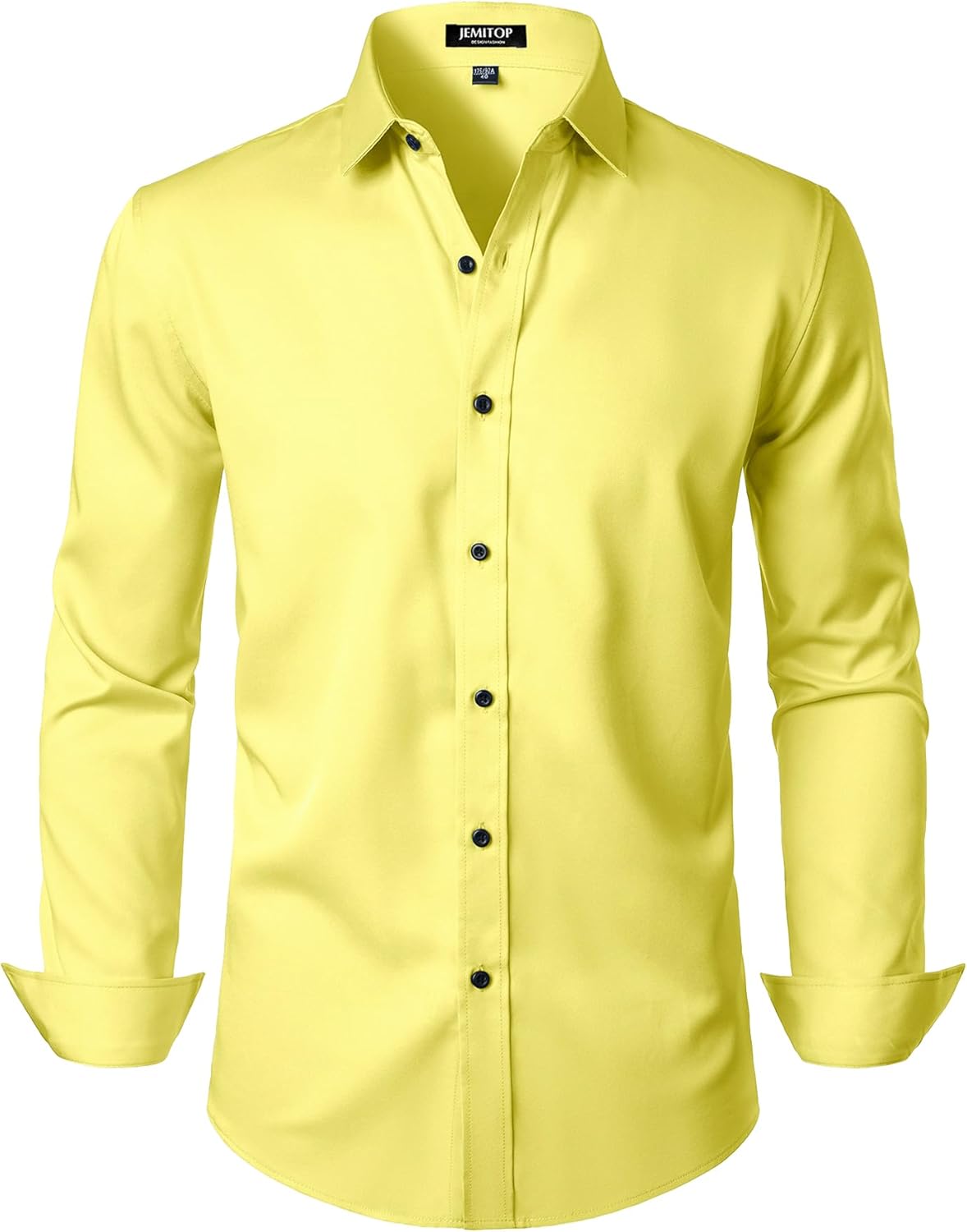 Stitch Boss: Men's Stretch Wrinkle Free Dress Shirts Formal Wedding Prom Long Sleeve Slim Fit Button Down Shirt