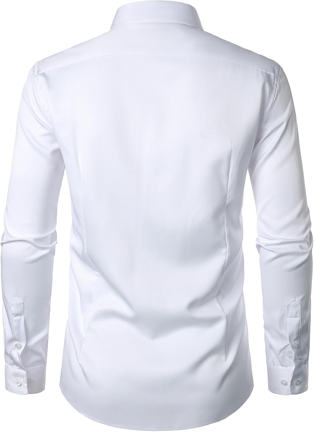 Stitch Boss: Men's Stretch Wrinkle Free Dress Shirts Formal Wedding Prom Long Sleeve Slim Fit Button Down Shirt