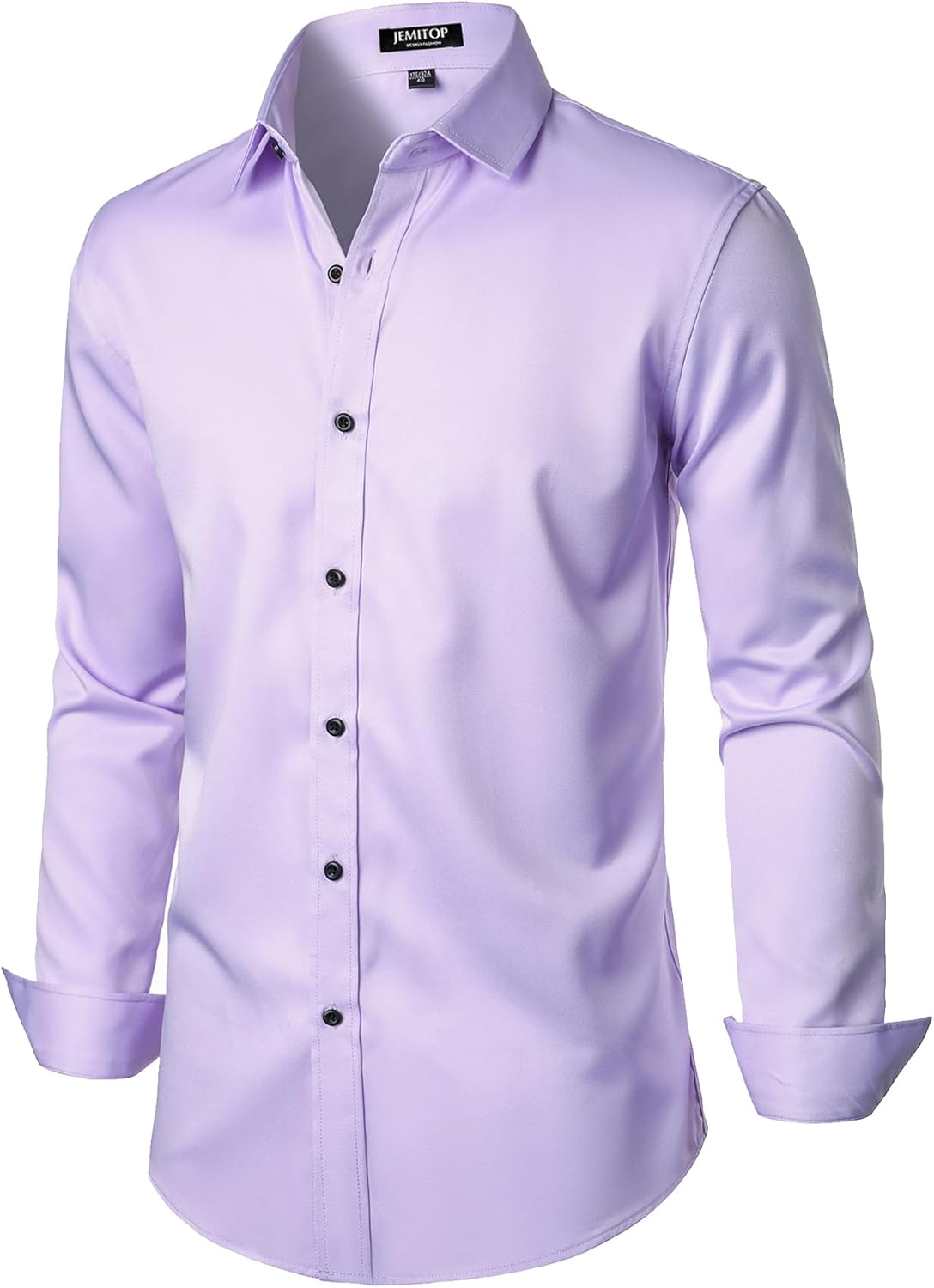 Stitch Boss: Men's Stretch Wrinkle Free Dress Shirts Formal Wedding Prom Long Sleeve Slim Fit Button Down Shirt