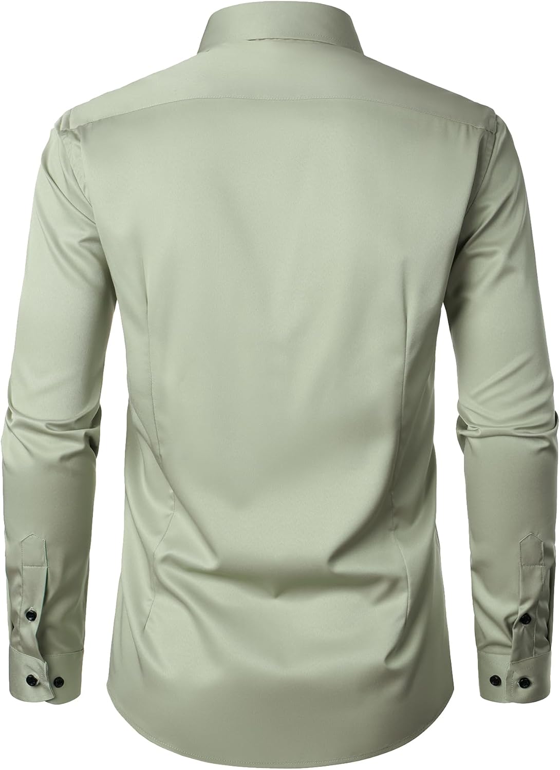 Stitch Boss: Men's Stretch Wrinkle Free Dress Shirts Formal Wedding Prom Long Sleeve Slim Fit Button Down Shirt