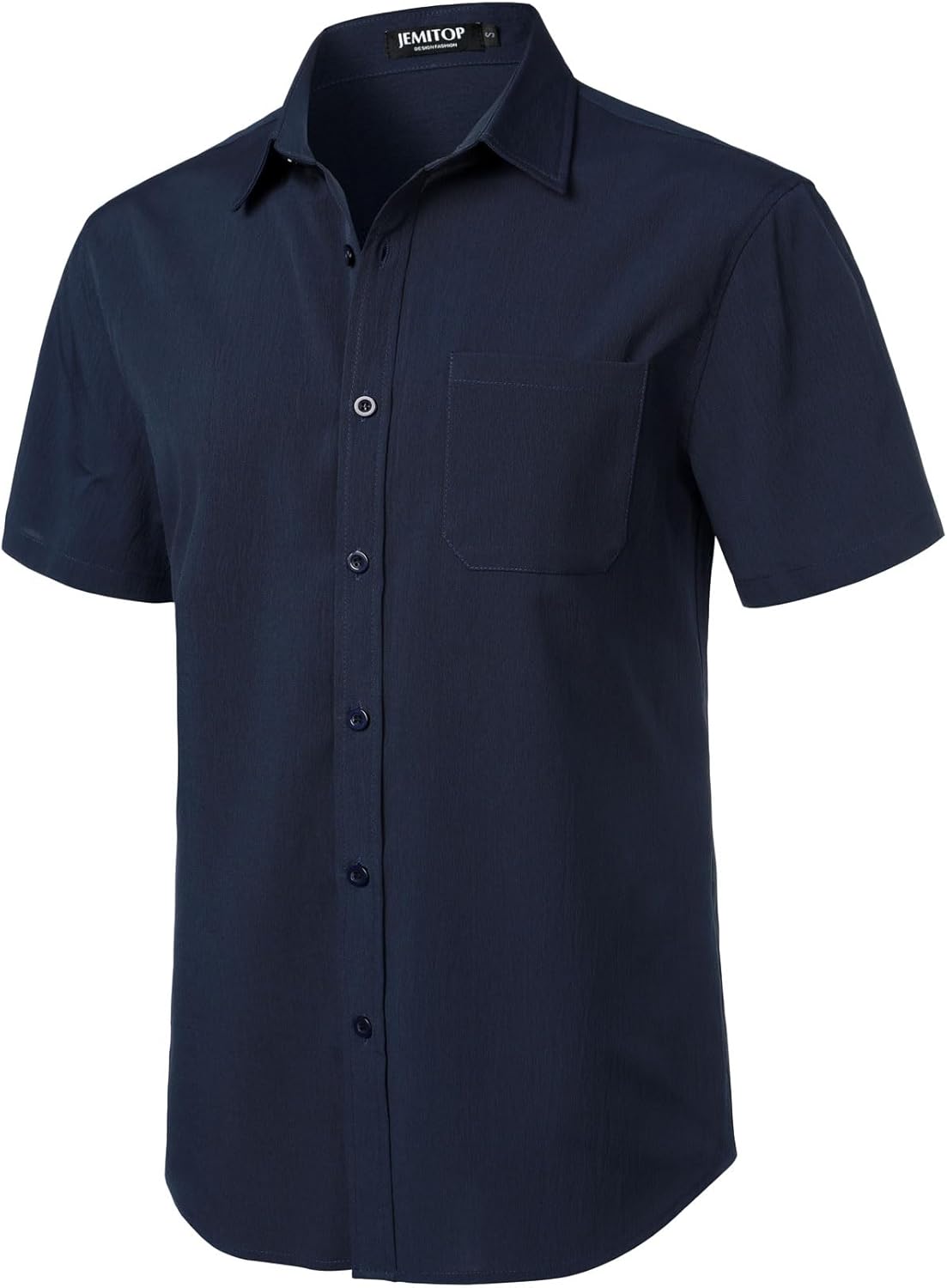 Stitch Boss: Men's Stretch Wrinkle Free Short Sleeve Texture Shirt Summer Lightweight Button Down Shirts for Beach Vacation