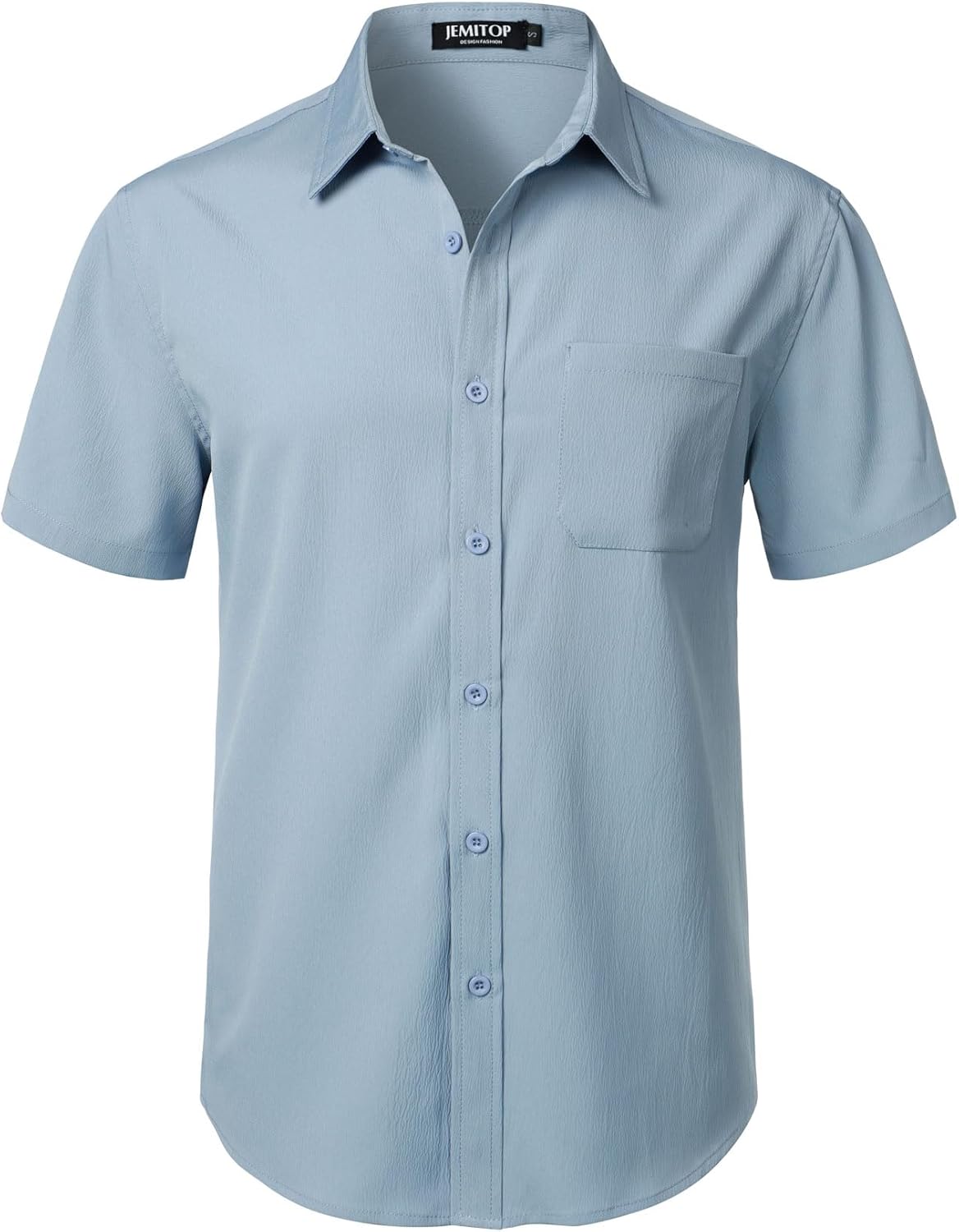 Stitch Boss: Men's Stretch Wrinkle Free Short Sleeve Texture Shirt Summer Lightweight Button Down Shirts for Beach Vacation