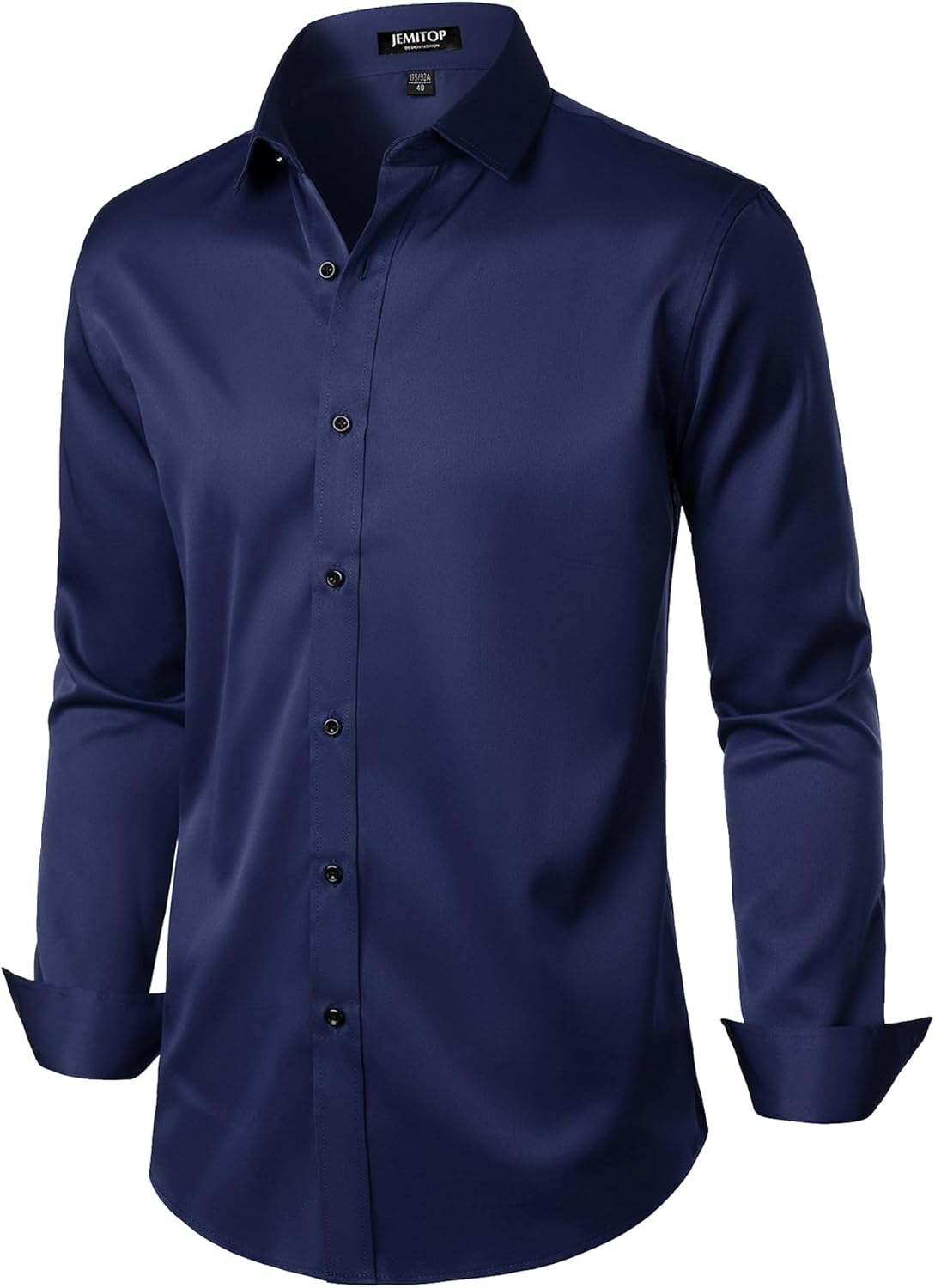 Stitch Boss: Men's Stretch Wrinkle Free Dress Shirts Formal Wedding Prom Long Sleeve Slim Fit Button Down Shirt