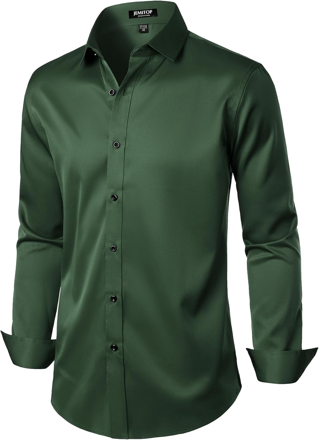 Stitch Boss: Men's Stretch Wrinkle Free Dress Shirts Formal Wedding Prom Long Sleeve Slim Fit Button Down Shirt
