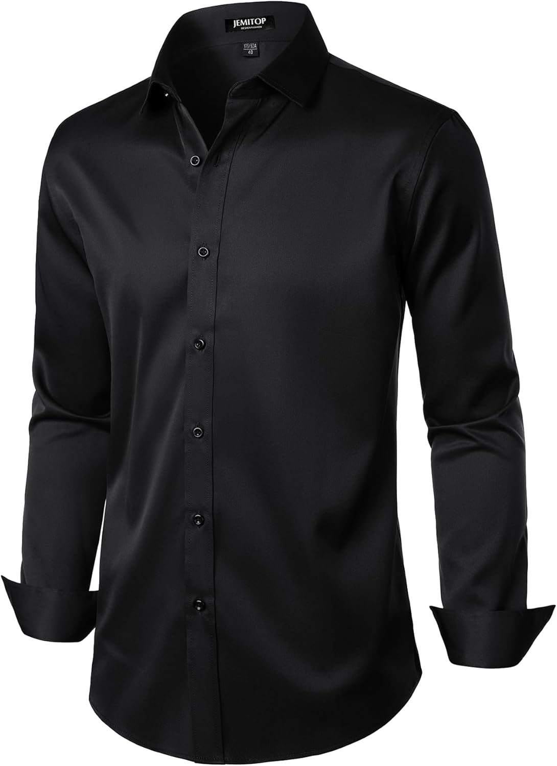 Stitch Boss: Men's Stretch Wrinkle Free Dress Shirts Formal Wedding Prom Long Sleeve Slim Fit Button Down Shirt