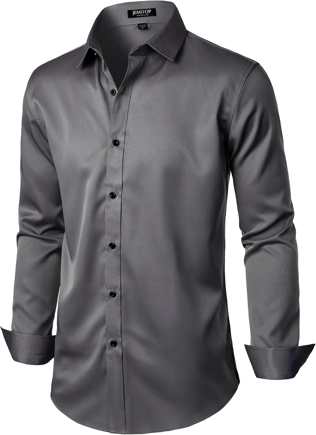 Stitch Boss: Men's Stretch Wrinkle Free Dress Shirts Formal Wedding Prom Long Sleeve Slim Fit Button Down Shirt