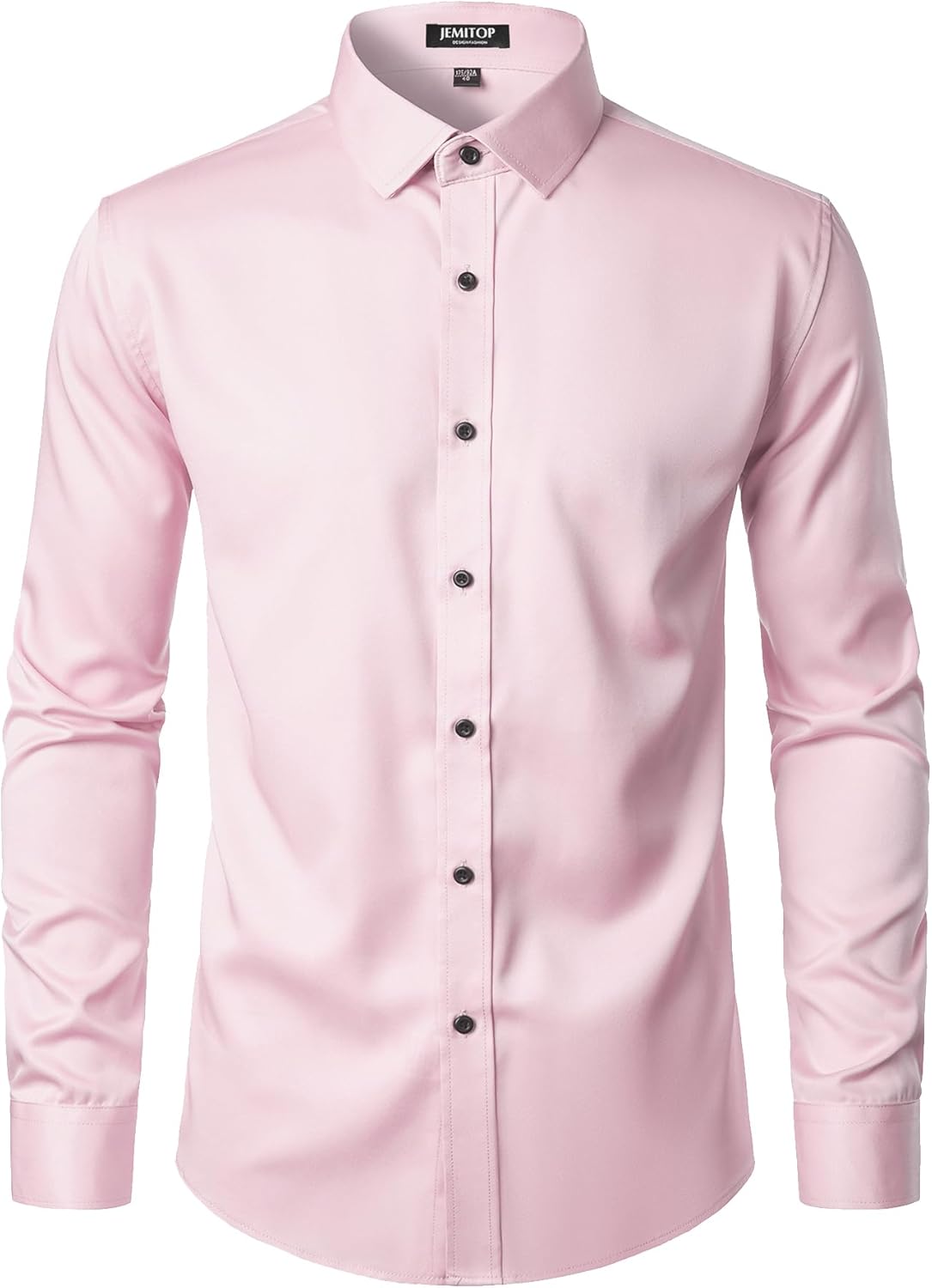 Stitch Boss: Men's Stretch Wrinkle Free Dress Shirts Formal Wedding Prom Long Sleeve Slim Fit Button Down Shirt