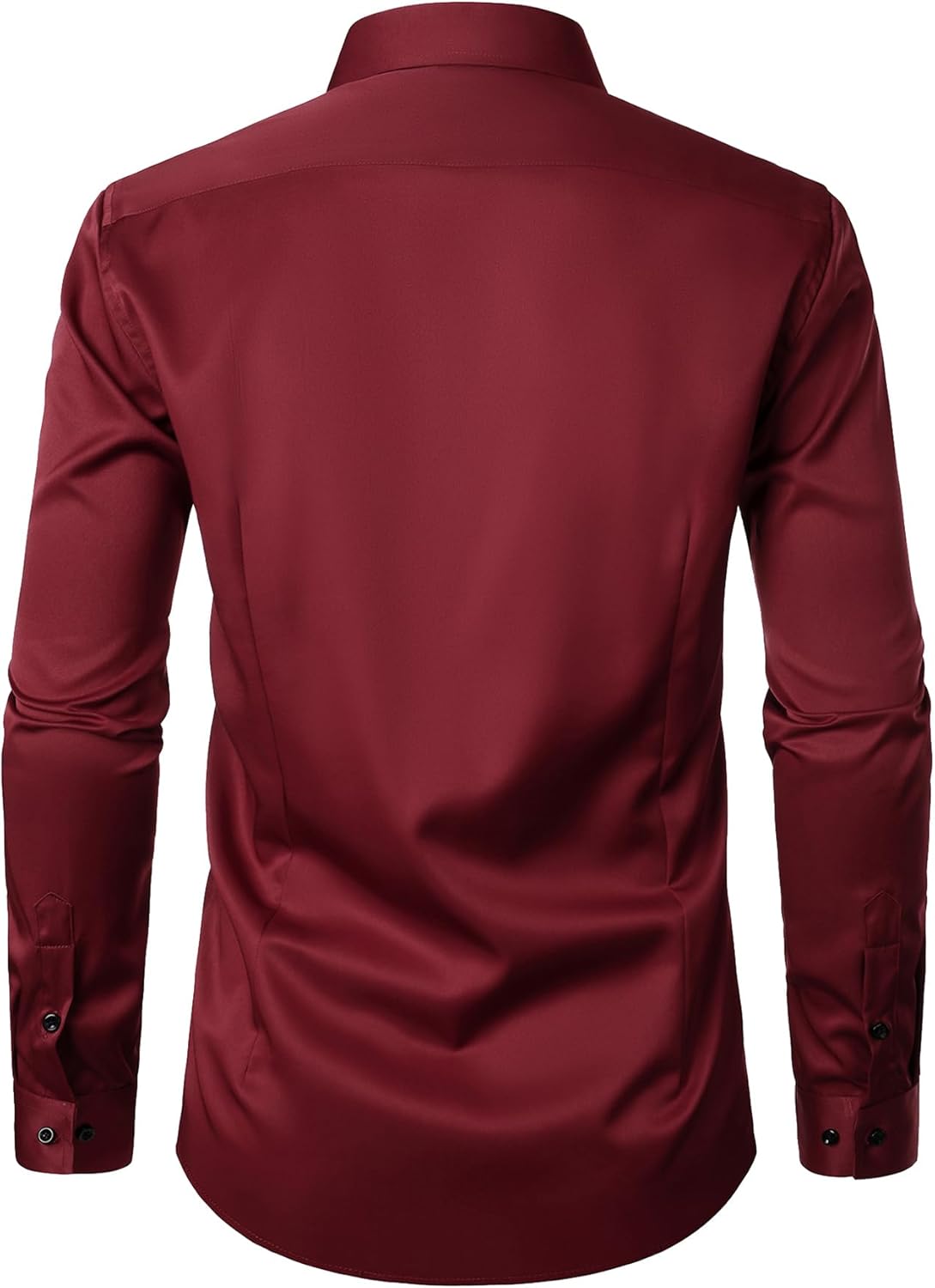 Stitch Boss: Men's Stretch Wrinkle Free Dress Shirts Formal Wedding Prom Long Sleeve Slim Fit Button Down Shirt