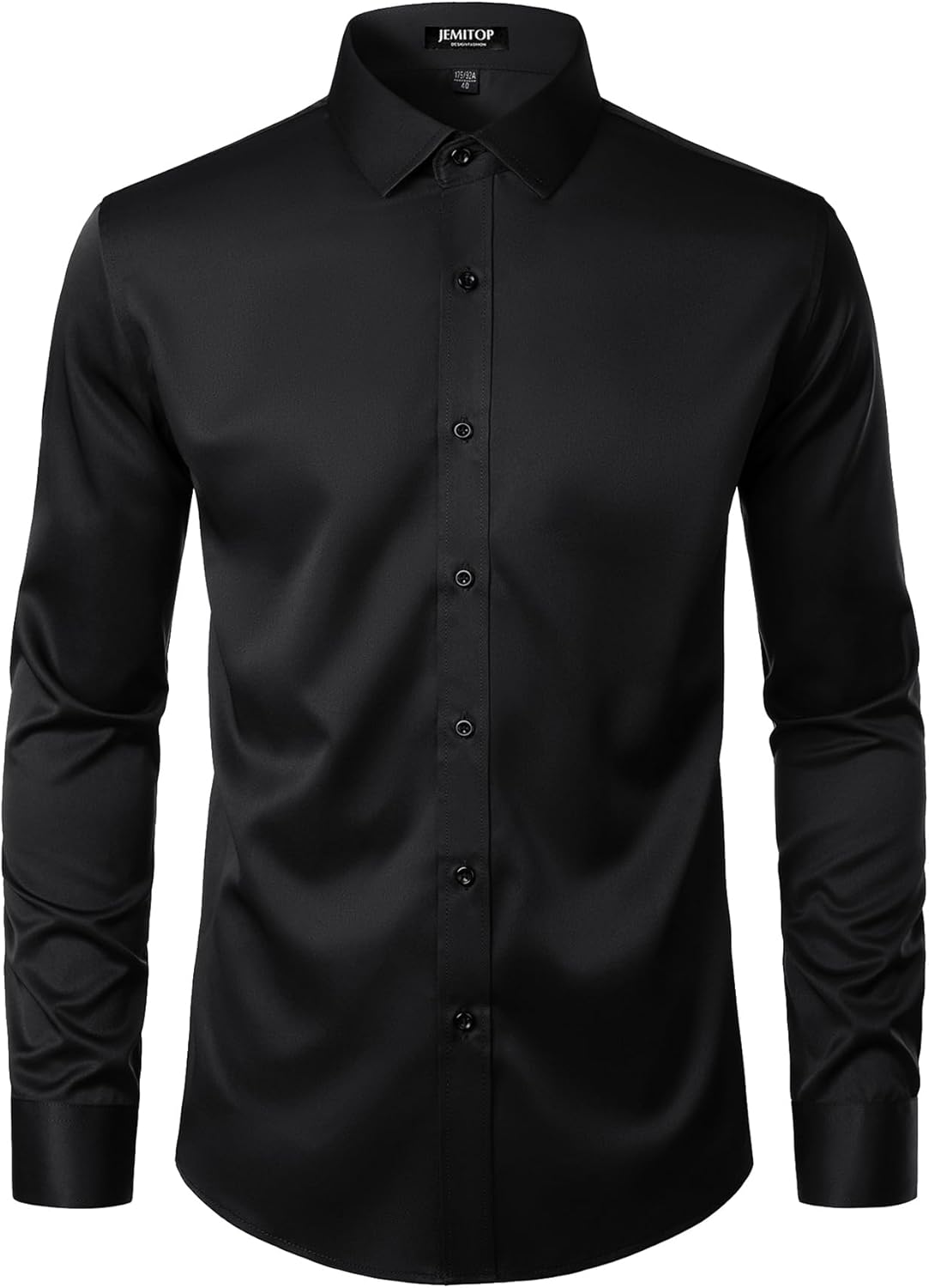 Stitch Boss: Men's Stretch Wrinkle Free Dress Shirts Formal Wedding Prom Long Sleeve Slim Fit Button Down Shirt