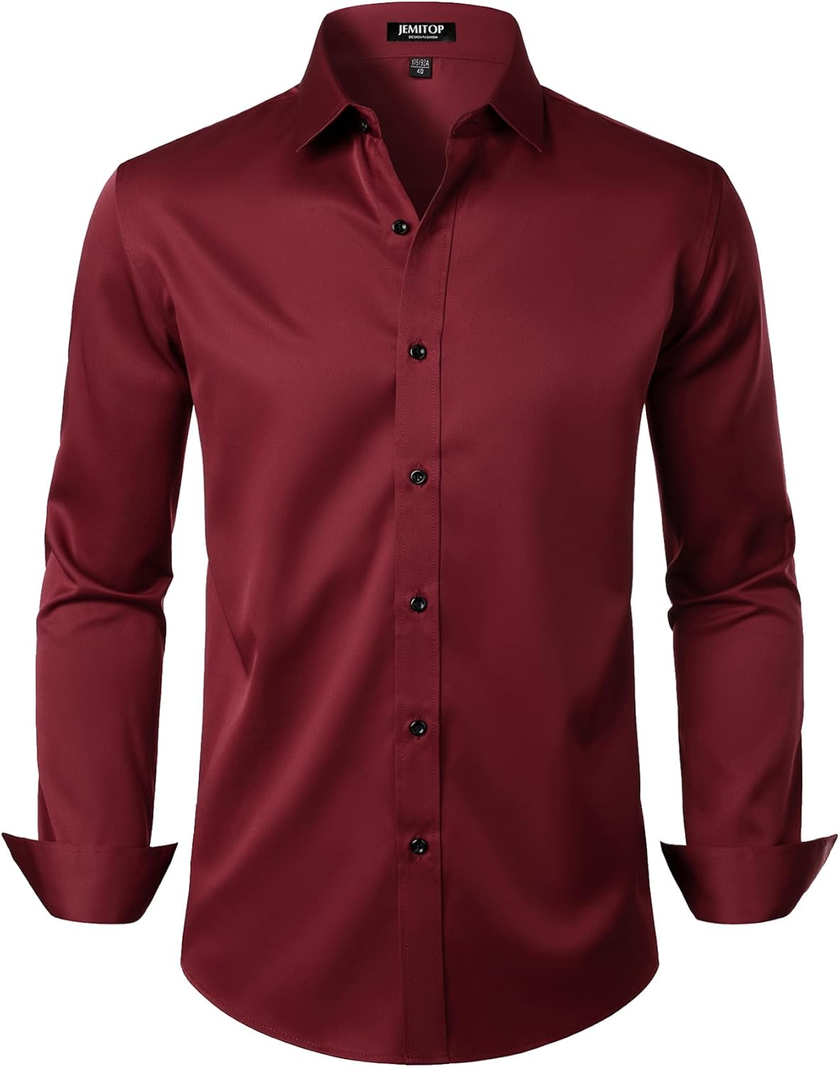 Stitch Boss: Men's Stretch Wrinkle Free Dress Shirts Formal Wedding Prom Long Sleeve Slim Fit Button Down Shirt