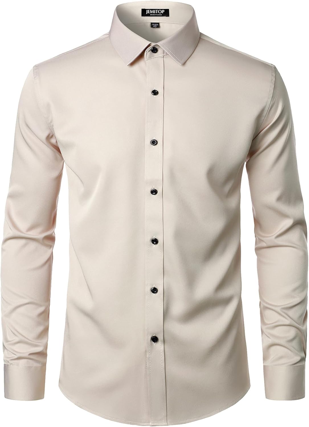 Stitch Boss: Men's Stretch Wrinkle Free Dress Shirts Formal Wedding Prom Long Sleeve Slim Fit Button Down Shirt