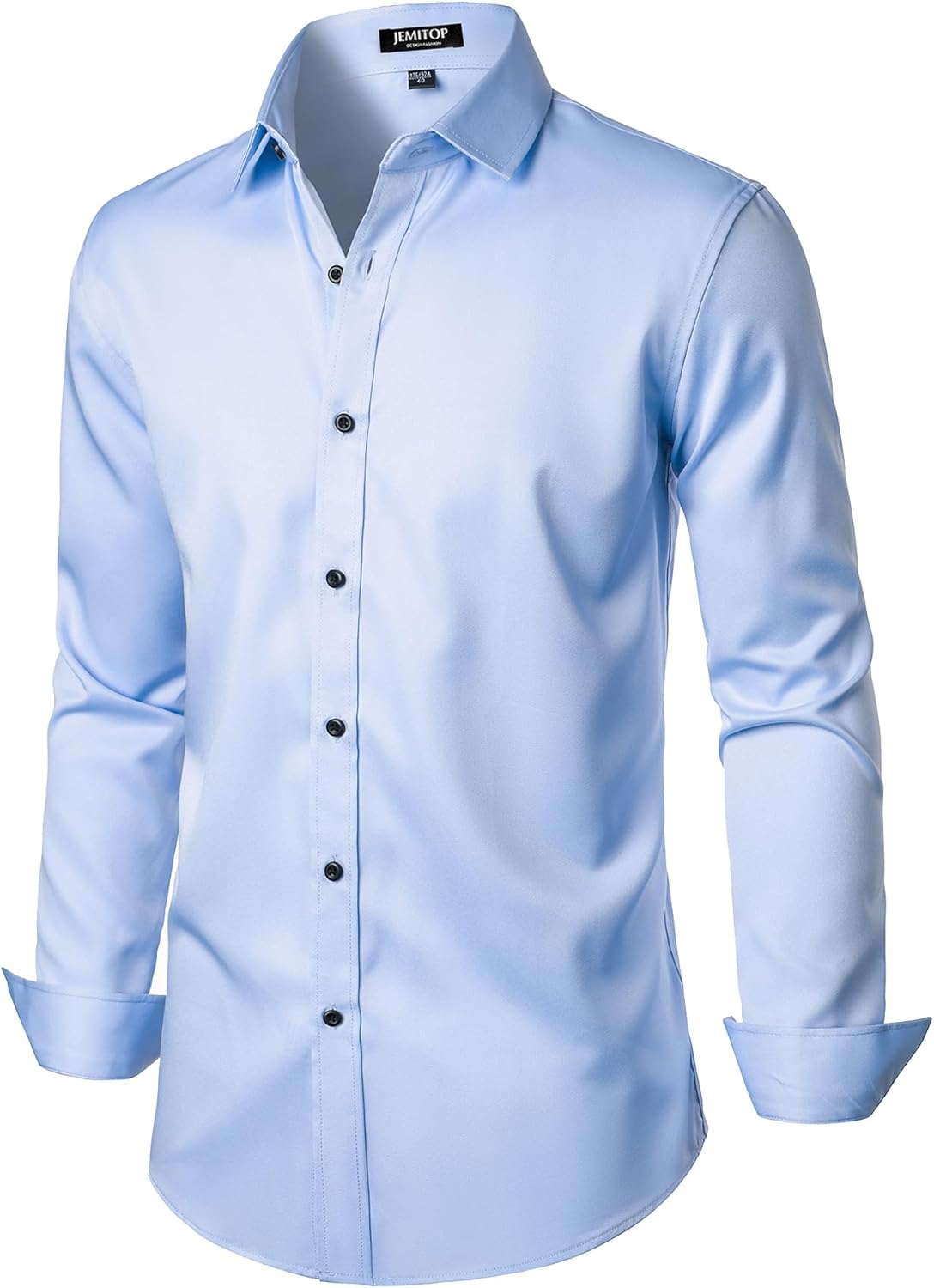 Stitch Boss: Men's Stretch Wrinkle Free Dress Shirts Formal Wedding Prom Long Sleeve Slim Fit Button Down Shirt