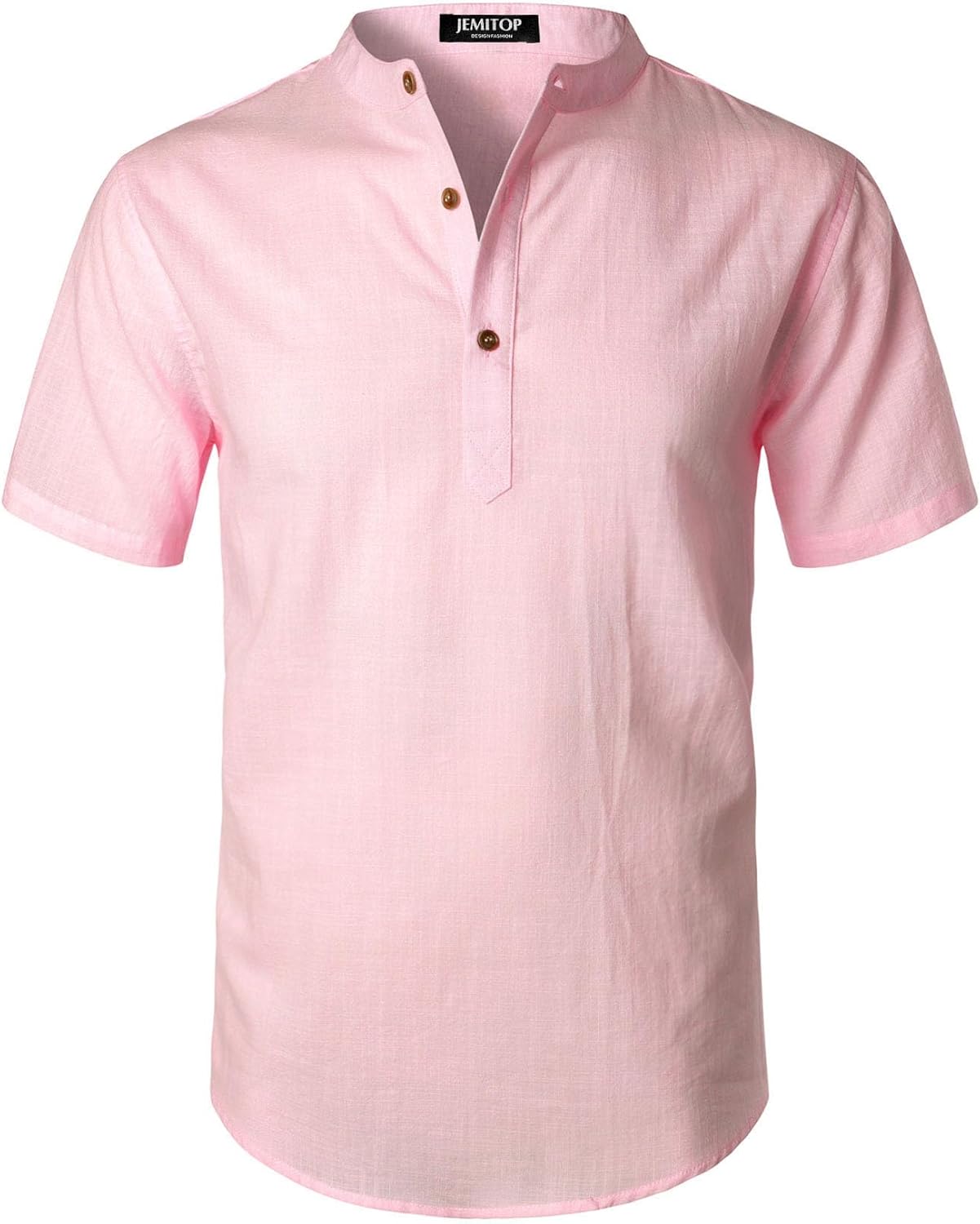 Stitch Boss: Men's Summer Lightweight Cotton Linen Shirts Casual Short Sleeve Breathable Banded Collar Henley for Beach Vacation