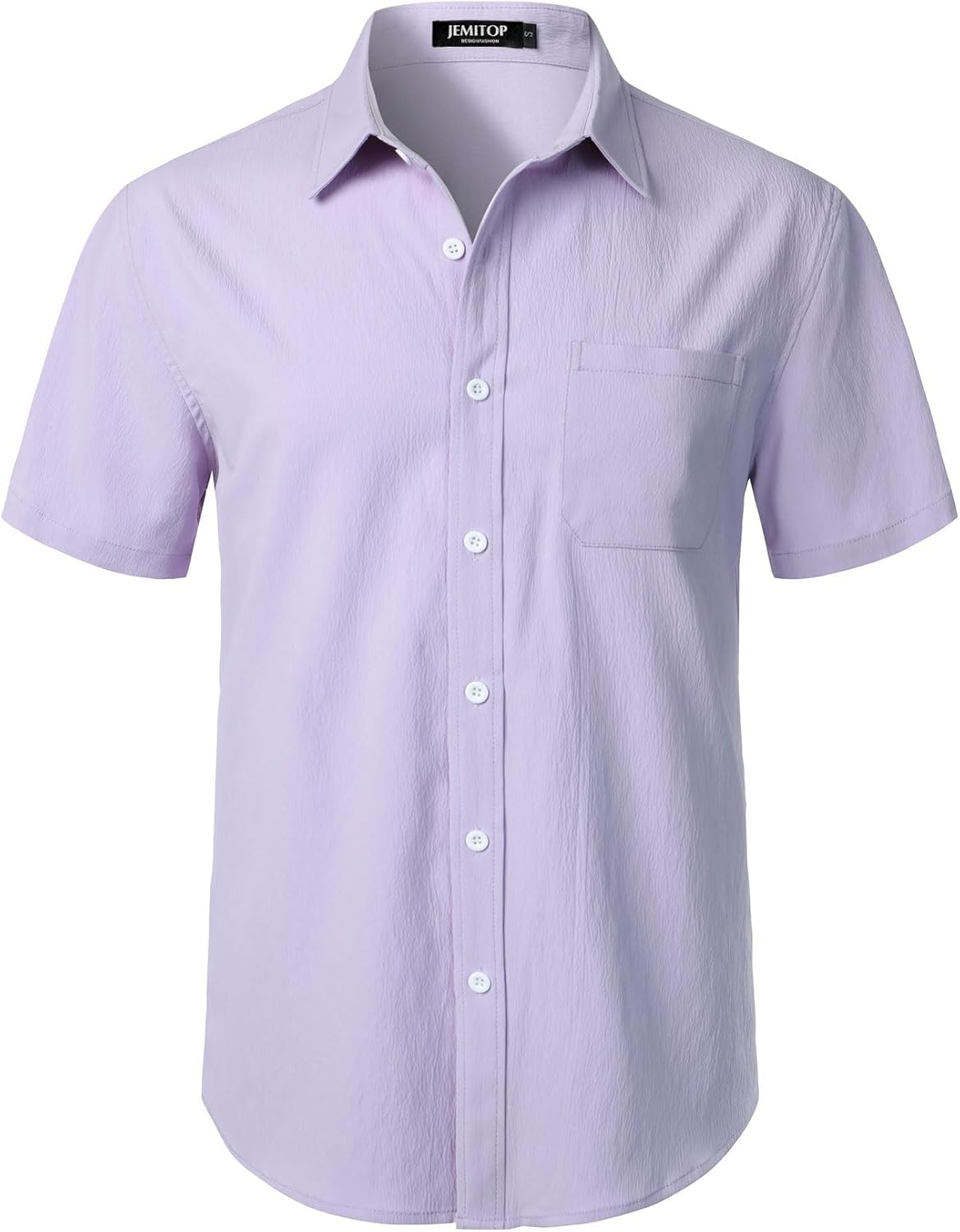 Stitch Boss: Men's Stretch Wrinkle Free Short Sleeve Texture Shirt Summer Lightweight Button Down Shirts for Beach Vacation