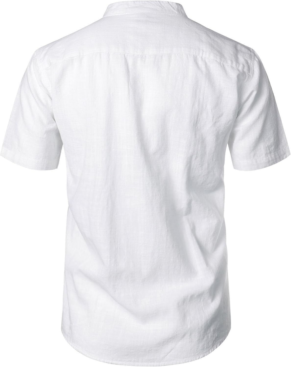 Stitch Boss: Men's Summer Lightweight Cotton Linen Shirts Casual Short Sleeve Breathable Banded Collar Henley for Beach Vacation