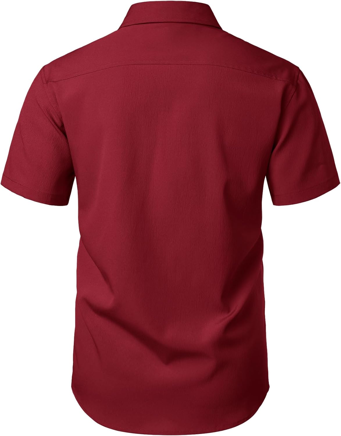Stitch Boss: Men's Stretch Wrinkle Free Short Sleeve Texture Shirt Summer Lightweight Button Down Shirts for Beach Vacation