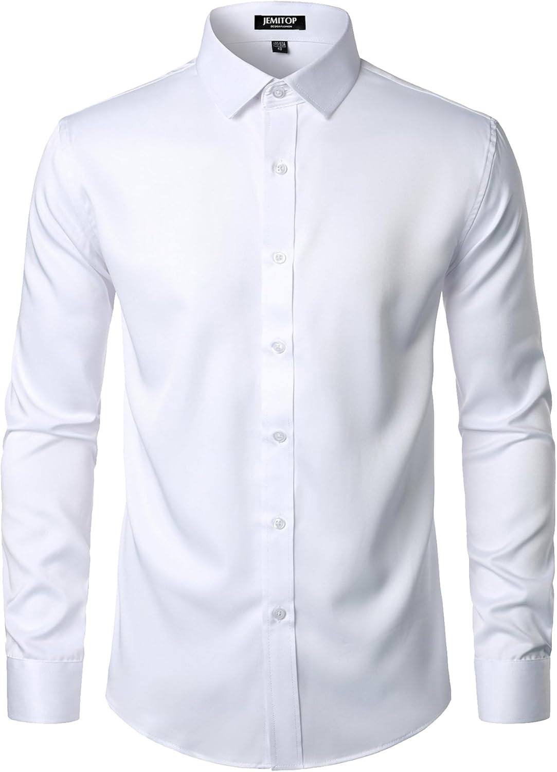Stitch Boss: Men's Stretch Wrinkle Free Dress Shirts Formal Wedding Prom Long Sleeve Slim Fit Button Down Shirt