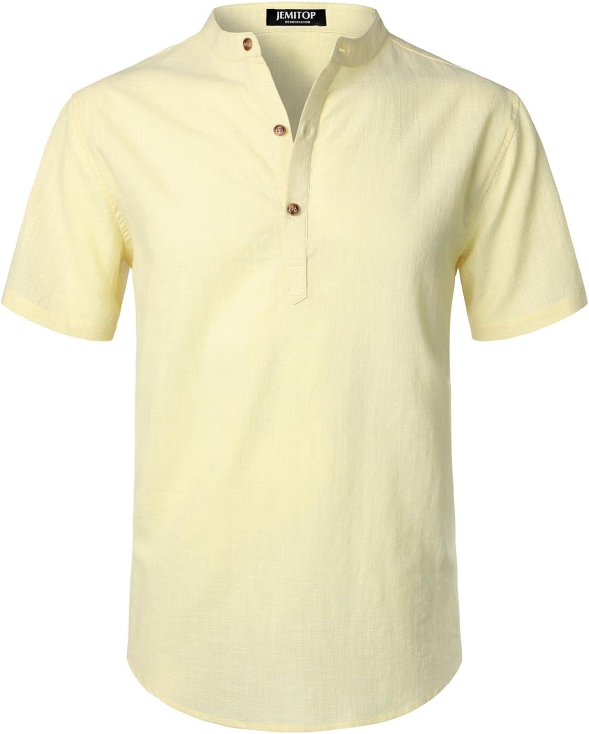 Stitch Boss: Men's Summer Lightweight Cotton Linen Shirts Casual Short Sleeve Breathable Banded Collar Henley for Beach Vacation