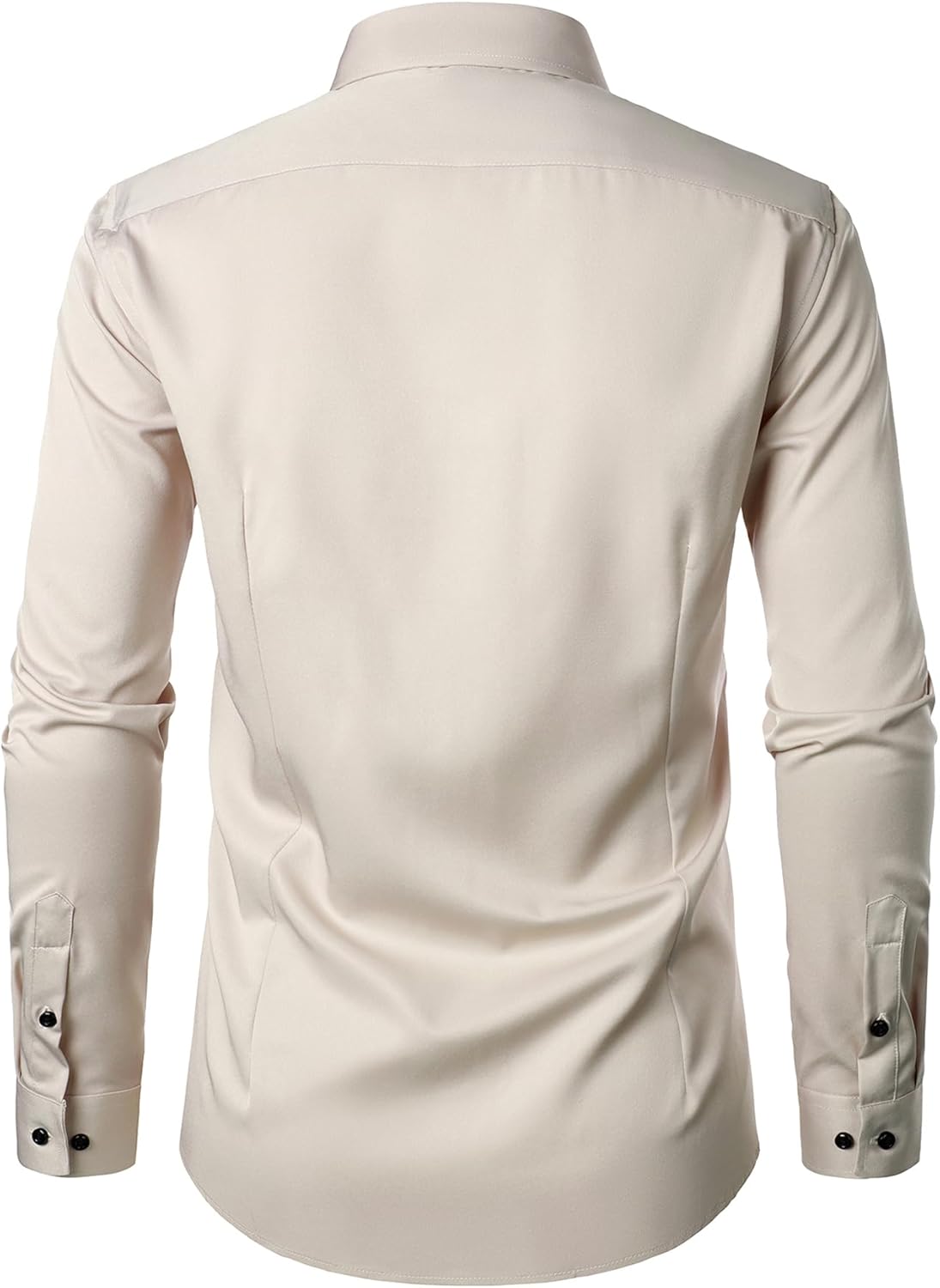 Stitch Boss: Men's Stretch Wrinkle Free Dress Shirts Formal Wedding Prom Long Sleeve Slim Fit Button Down Shirt
