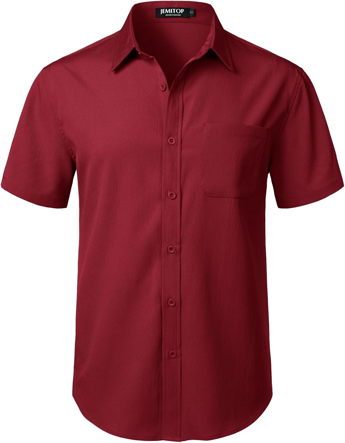 Stitch Boss: Men's Stretch Wrinkle Free Short Sleeve Texture Shirt Summer Lightweight Button Down Shirts for Beach Vacation