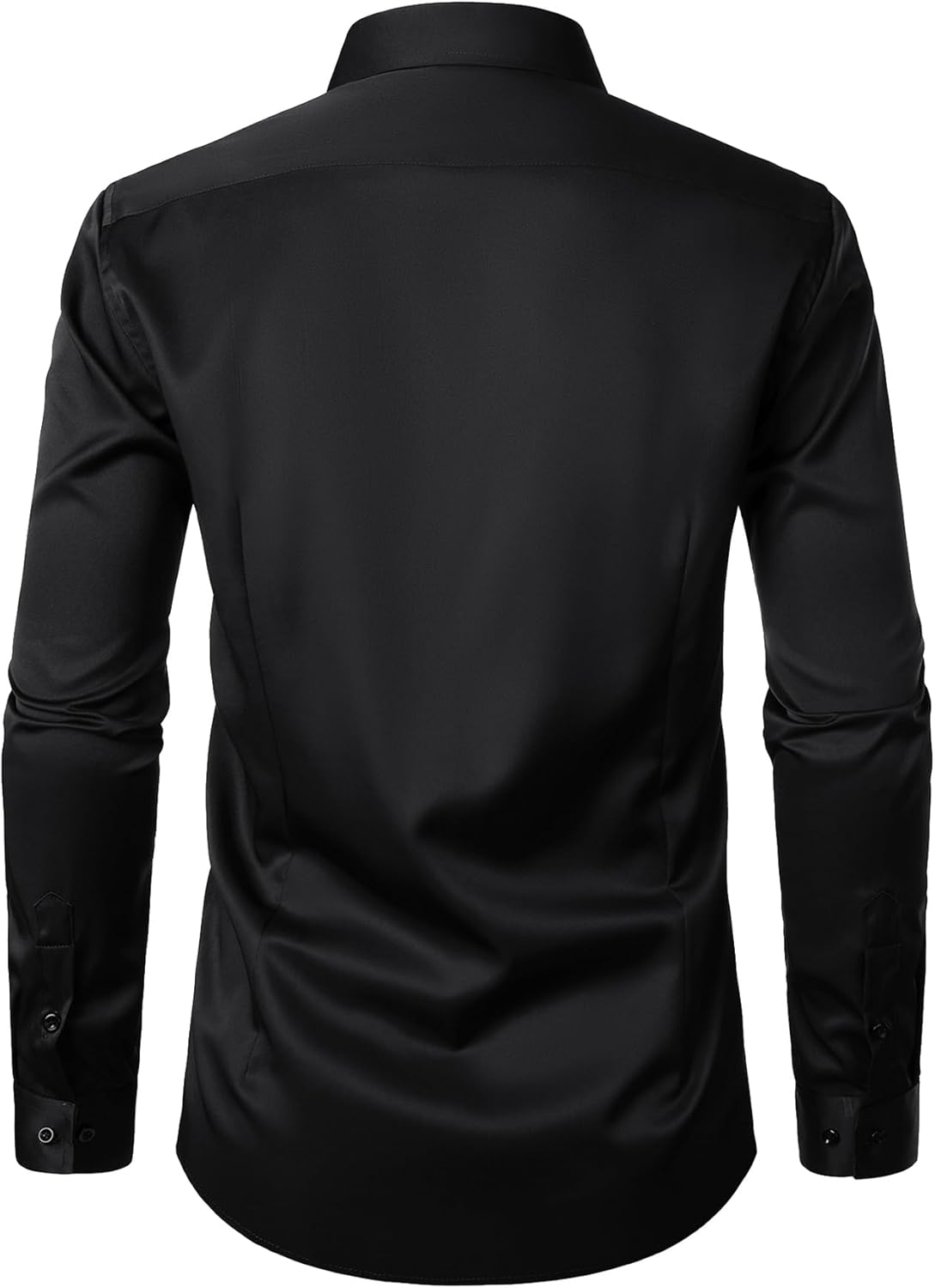 Stitch Boss: Men's Stretch Wrinkle Free Dress Shirts Formal Wedding Prom Long Sleeve Slim Fit Button Down Shirt